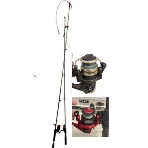 Zebco and Cirrus Set of 2 Fishing Rod Gold and Red Size 64.5"